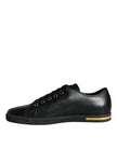 Black Gold Leather Classic Sneakers Shoes