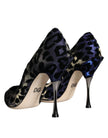 Dark Blue Leopard Lurex Heels Pumps Shoes