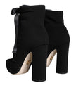 Black Jersey Stretch Ankle Booties Shoes