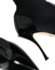 Black Stretch Stilettos Booties Socks Shoes
