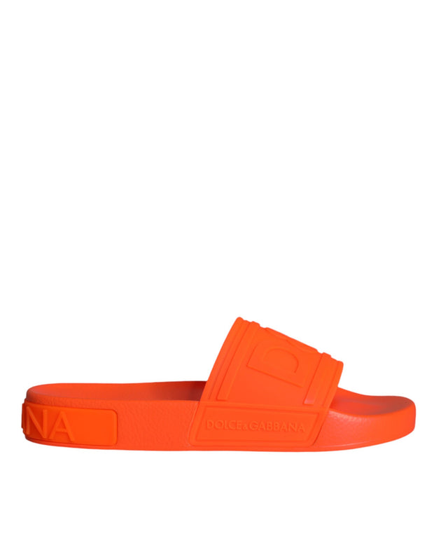 Orange Rubber Slides Sandals Beachwear Shoes