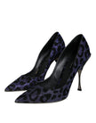 Violet Leopard Lurex High Heels Pumps Shoes