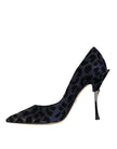 Violet Leopard Lurex High Heels Pumps Shoes