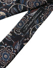 Black Floral Pattern Silk Adjustable Men Tie