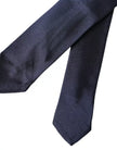 Dark Blue Silk Skinny Adjustable Tie