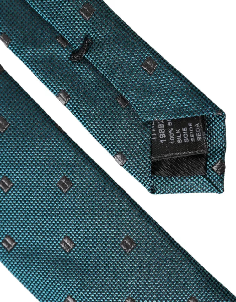 Green Patterned Silk Adjustable Men Tie