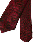 Red Patterned 100% Silk Adjustable Men Tie