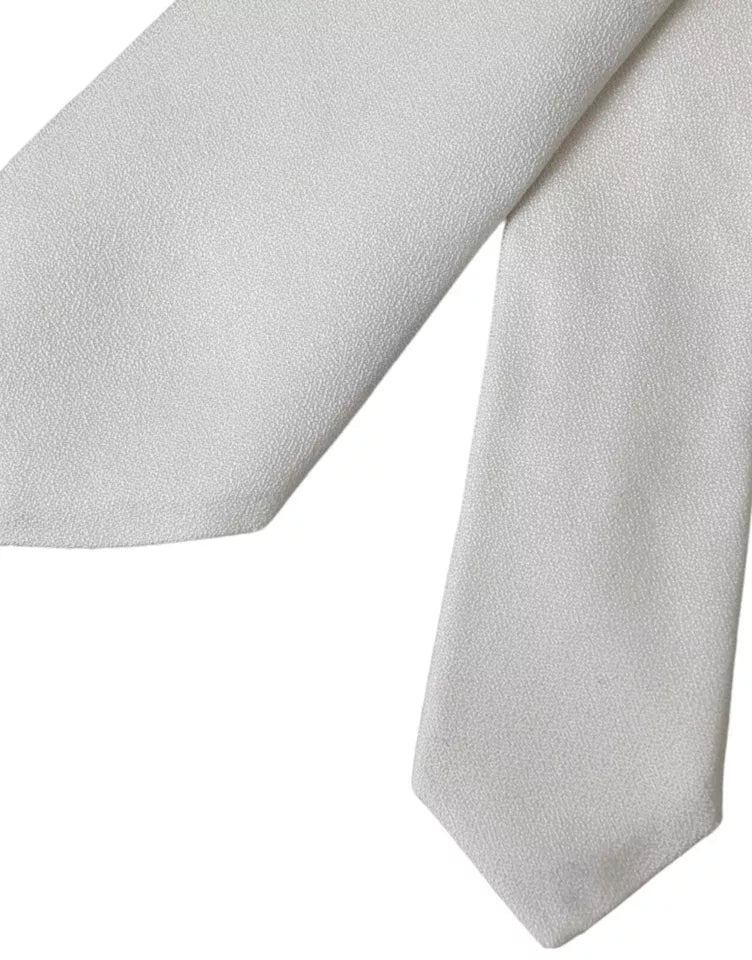 White Silk Classic Adjustable Men Tie