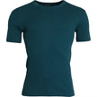 Blue Green Cotton Round Neck Short Sleeves T-shirt