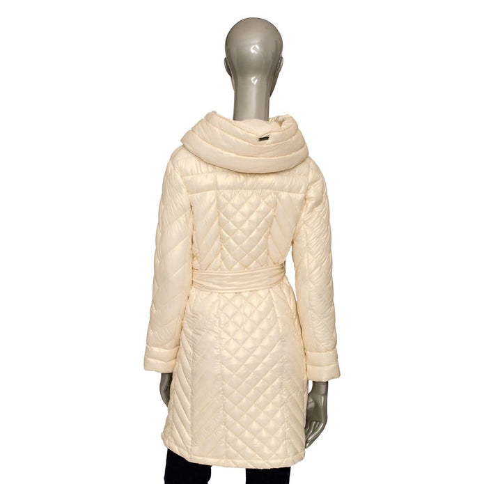 Beige Polyester Women Coat