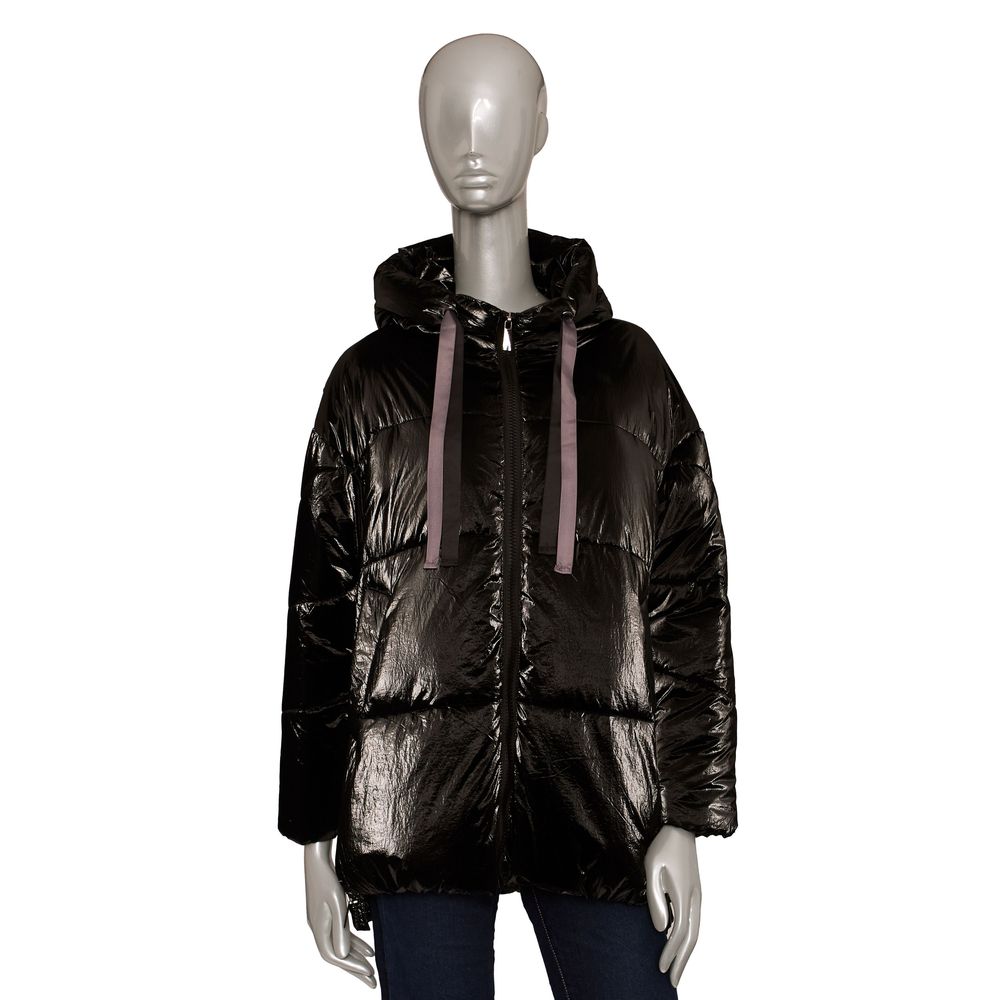 Black Polyester Women Jacket