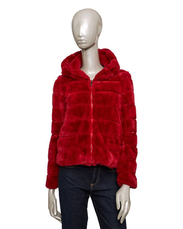 Red Polyester Women's Jacket