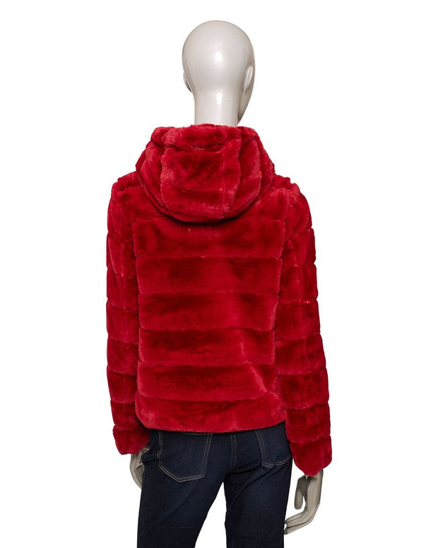 Red Polyester Women Jacket