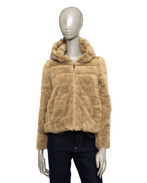 Beige Polyester Women Jacket
