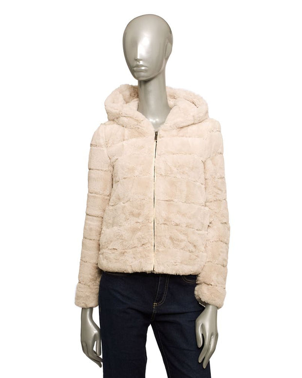 Beige Polyester Women Jacket
