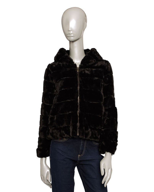 Black Polyester Women Jacket