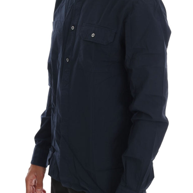 Elegant Blue Cotton Casual Shirt