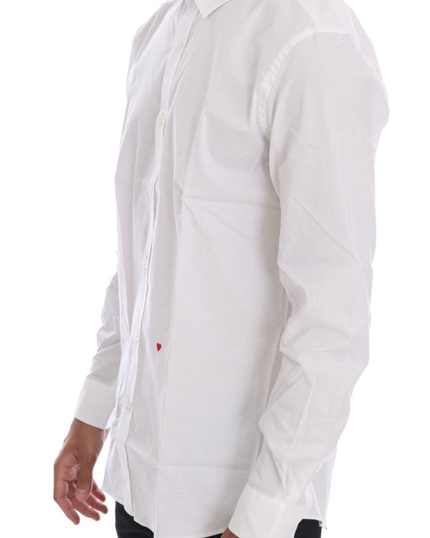 Elegant White Slim-Fit Cotton Shirt