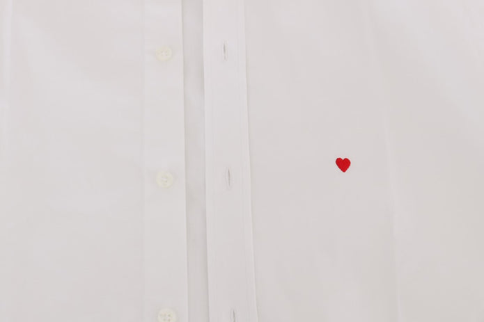 White Cotton Stretch Slim Fit Dress Shirt