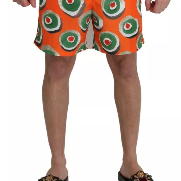 Orange Cupcake Beachwear Shorts Swimwear