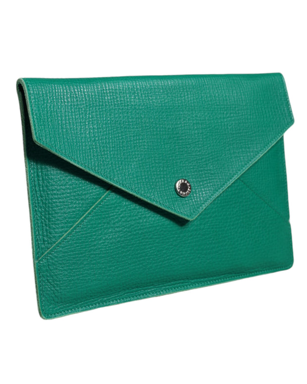 Green Leather Handbag Clutch Mini Purse Pouch Tablet Case