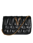 Black Mini Nappa Leather Crossbody Shoulder Bag