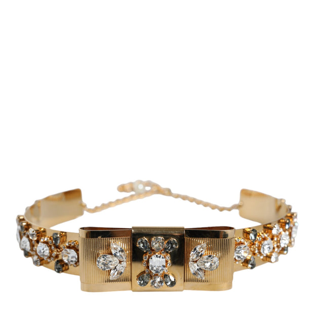 Gold Tone Crystal Embellished Women Waist Chain Belt