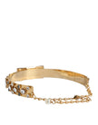 Gold Tone Crystal Embellished Women Waist Chain Belt