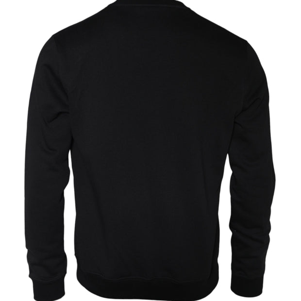 Black Medusa Fleece Cotton Crew Neck Sweatshirt Sweater