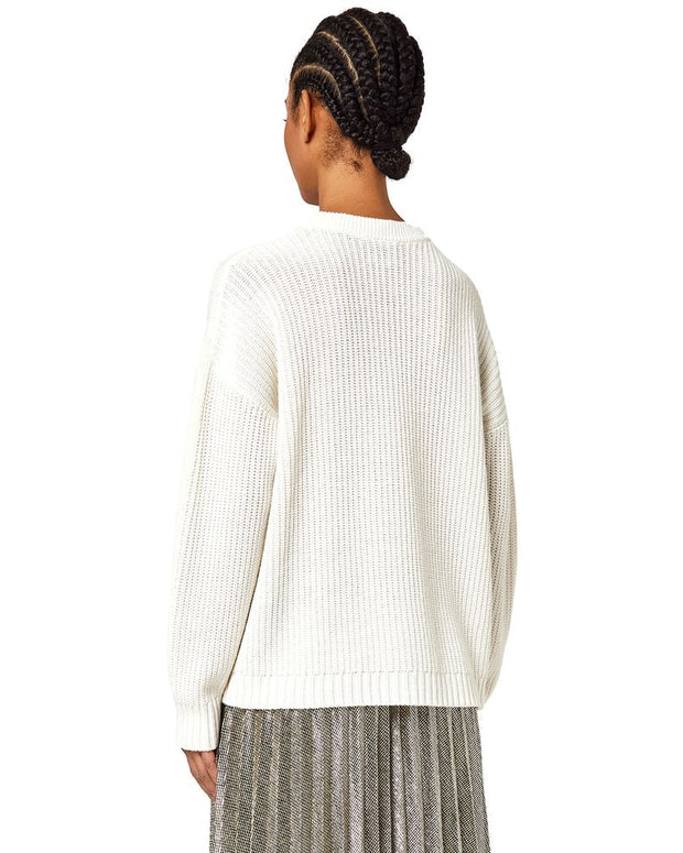 White Recycled Wool Women Sweater