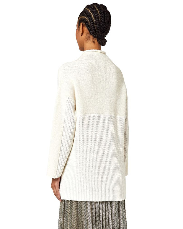 White Recycled Wool Women Sweater