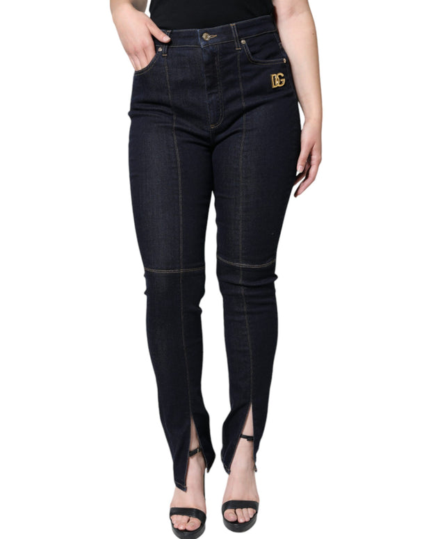 Black Cotton Blend Skinny Denim Jeans
