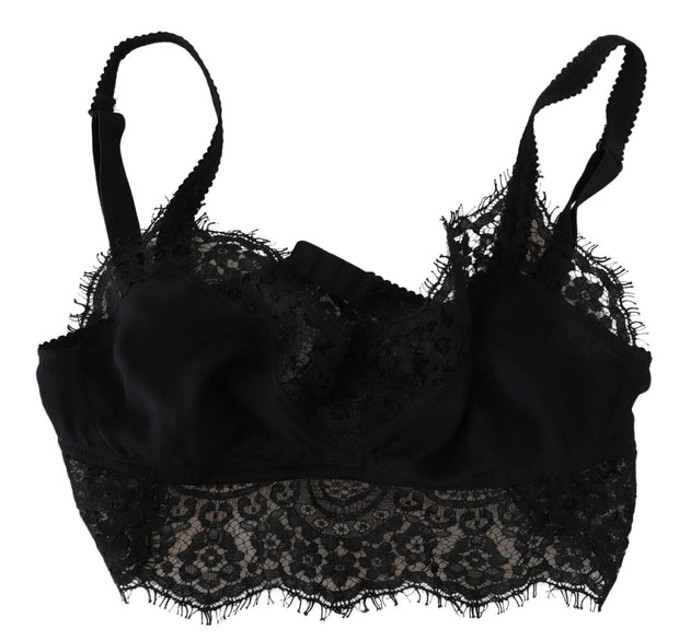 Black Floral Lace Stretch Bralette Underwear