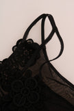 Elegant Black Silk Lace Chemise Dress