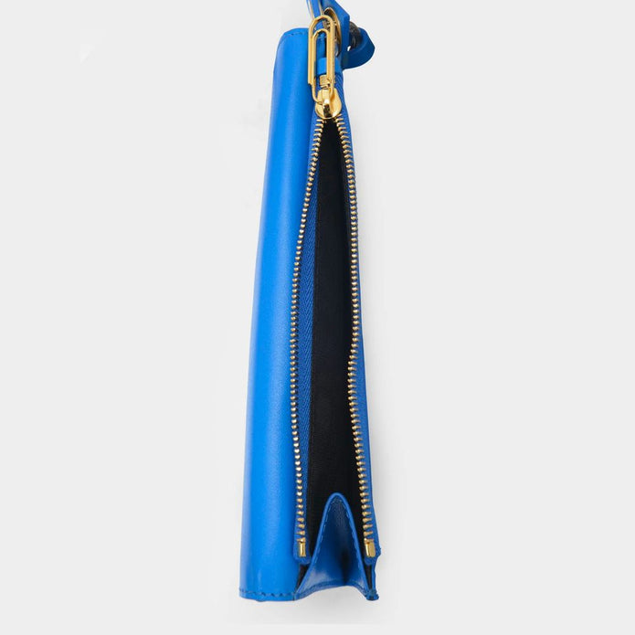 Blue Leather Shoulder Bag