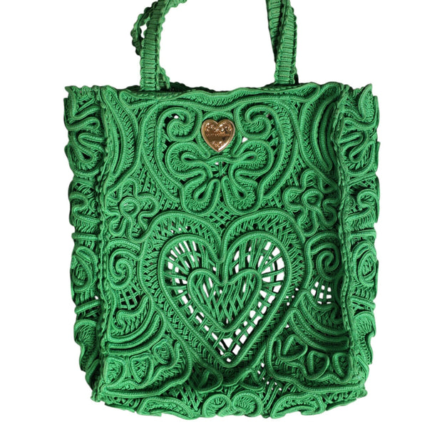 Green Small Cordonetto Lace Beatrice Tote Bag