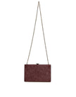 Maroon Leather Clutch Evening Crossbody Bag