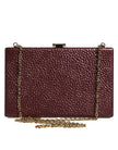 Maroon Leather Clutch Evening Crossbody Bag