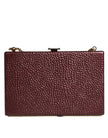 Maroon Leather Clutch Evening Crossbody Bag