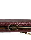 Maroon Leather Clutch Evening Crossbody Bag