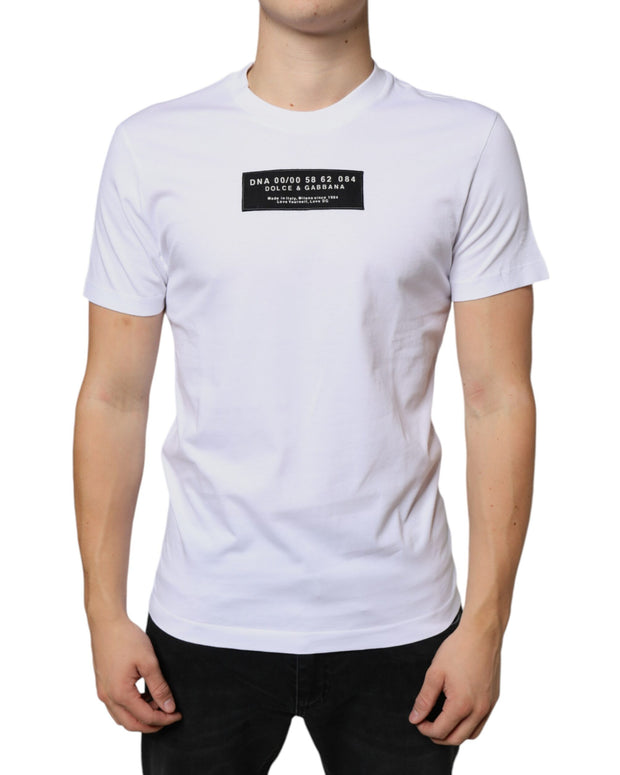 White Cotton DG Applique Casual T-shirt