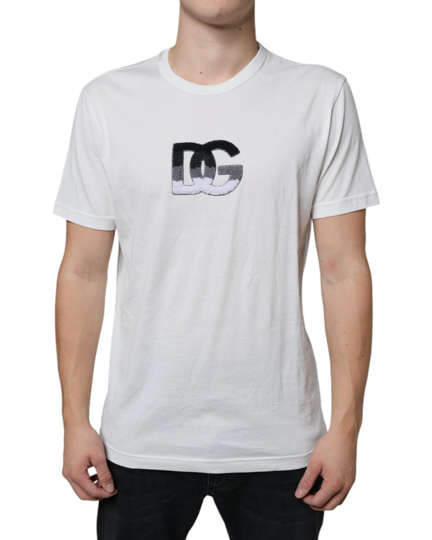 White Cotton DG Logo Print T-shirt