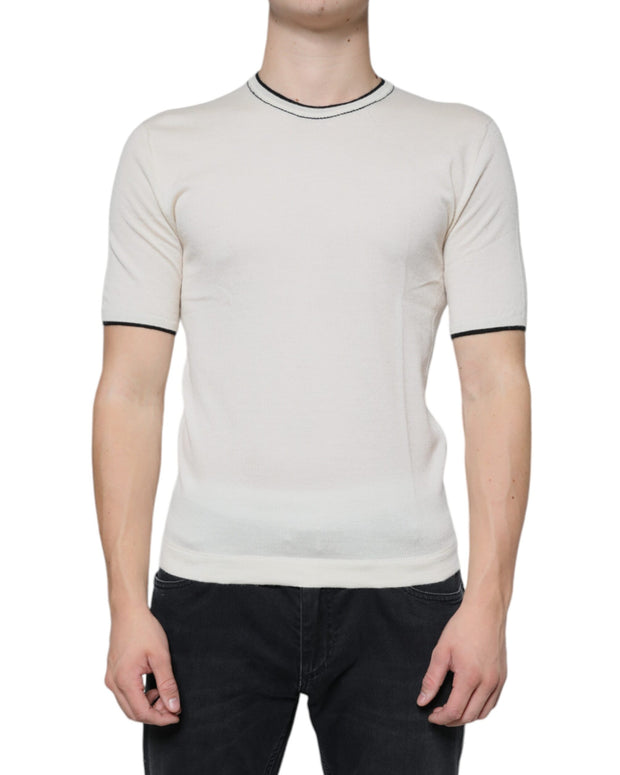 Off White Cashmere Short Sleeves T-shirt