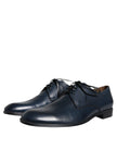 Navy Blue Leather Derby Dress Formal Shoes