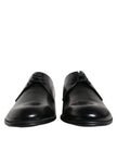 Black Leather Derby Formal Dress Shoes