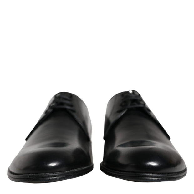 Black Leather Derby Formal Dress Shoes