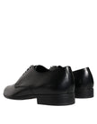 Black Leather Derby Formal Dress Shoes