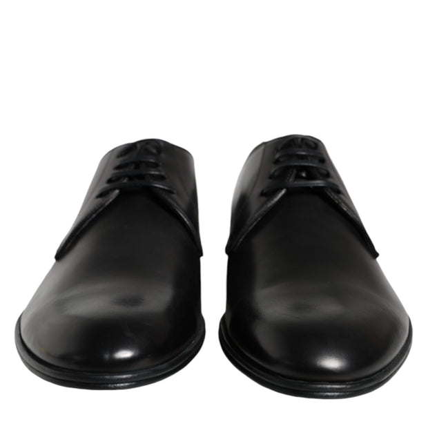 Black Leather Derby Formal Dress Shoes