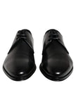 Black Leather Derby Formal Dress Shoes