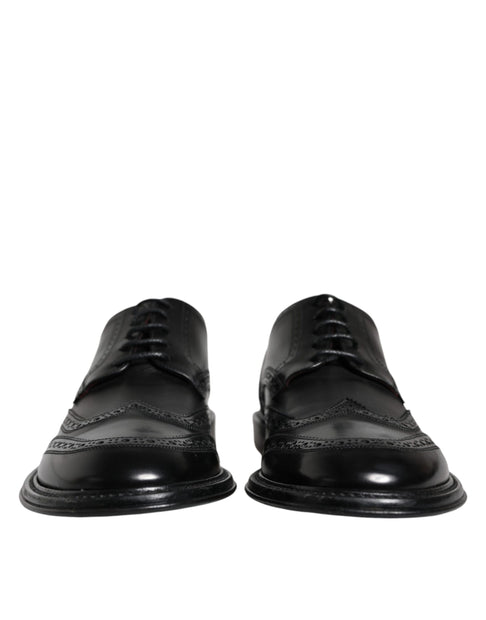 Black Leather Oxford Wingtip Formal Shoes